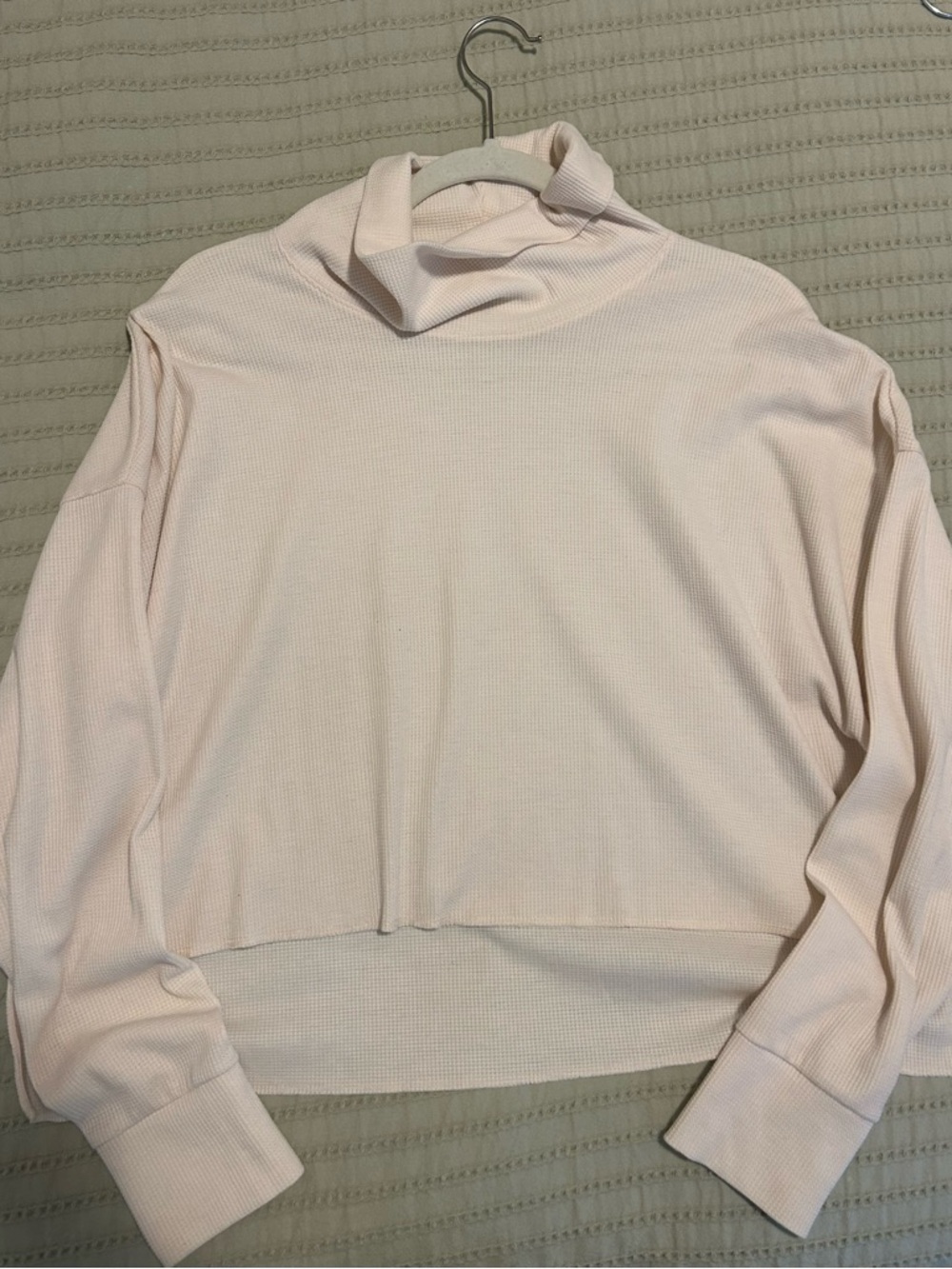 Cream cropped cowl neck Sweater